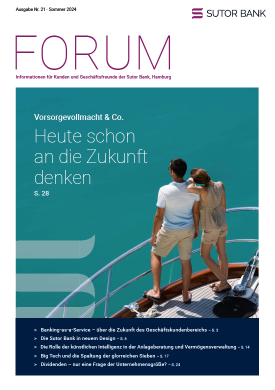 Titelbild des Sutor Bank Forum-Magazins